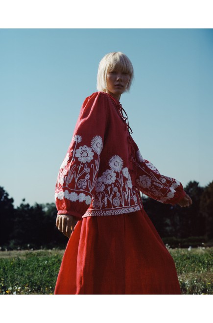 Bluse Panna von EMBROIDEREDGEM (Rot)