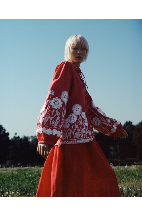Bluse Panna von EMBROIDEREDGEM (Rot)