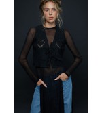 Weste „Heart“ von EMBROIDEREDGEM (Schwarz)
