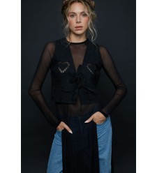 Weste „Heart“ von EMBROIDEREDGEM (Schwarz) Weste „Heart“ von EMBROIDEREDGEM (Schwarz)