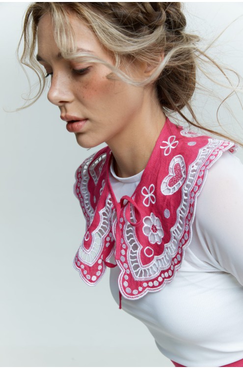 Flower-Kragen von EMBROIDEREDGEM (Rosa)