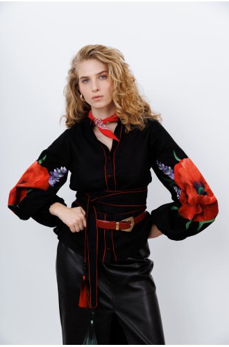 Bestickte Bluse Hanna von EmbroideredGem (Schwarz)