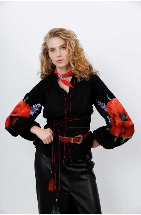 Bestickte Bluse Hanna von EmbroideredGem (Schwarz)