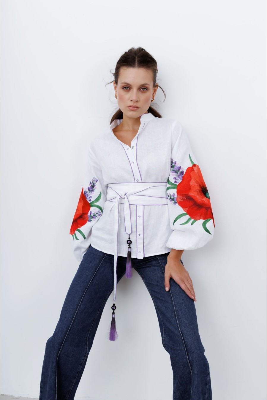 Bestickte Bluse Hanna von EmbroideredGem (Weiß)