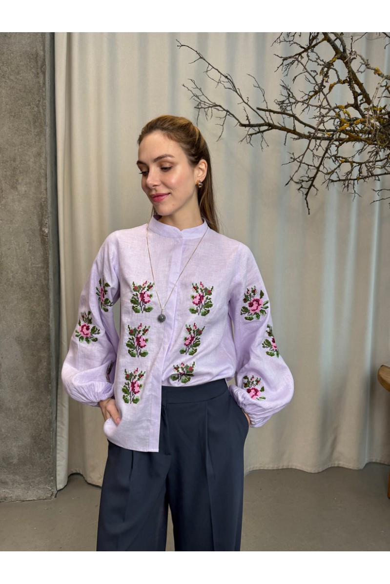 Bluse Pavla im neuen Design von EmbroideredGem (zarter Lavendel)