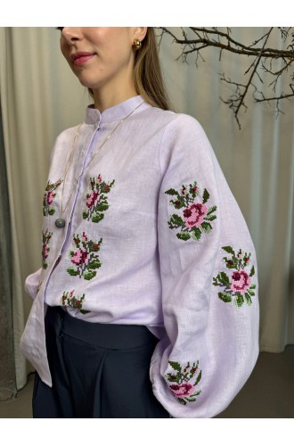 Bluse Pavla im neuen Design von EmbroideredGem (zarter Lavendel)