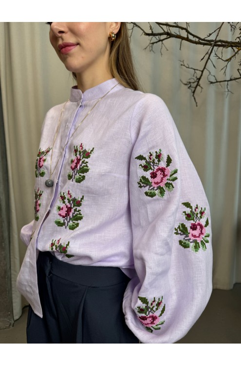 Bluse Pavla im neuen Design von EmbroideredGem (zarter Lavendel)