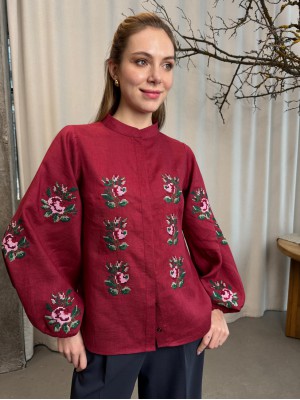 Bluse "Pavla" im neuen Design von EmbroideredGem (Bordeaux)