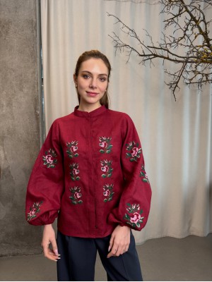 Bluse "Pavla" im neuen Design von EmbroideredGem (Bordeaux)
