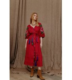 Stickkleid „Pfingstrose“ von EmbroideredGem (Rot)