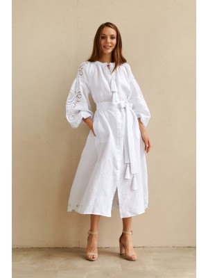 Kleid Oscar von EMBROIDEREDGEM (Weiß)