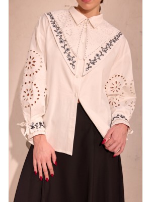 Kragen und Manschetten Set von EMBROIDEREDGEM (Weiß)