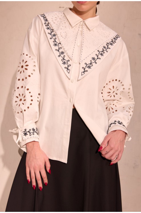 Kragen und Manschetten Set von EMBROIDEREDGEM (Weiß)
