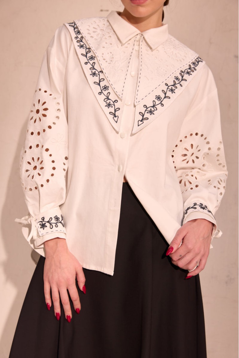 Kragen und Manschetten Set von EMBROIDEREDGEM (Weiß)