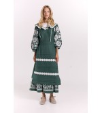 Ethnisches Kleid „Christina“ mit Stickerei von EMBROIDEREDGEM (Smaragd)