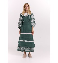 Ethnisches Kleid „Christina“ mit Stickerei von EMBROIDEREDGEM (Smaragd)
