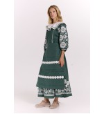 Ethnisches Kleid „Christina“ mit Stickerei von EMBROIDEREDGEM (Smaragd)