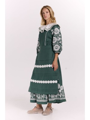 Ethnisches Kleid „Christina“ mit Stickerei von EMBROIDEREDGEM (Smaragd)