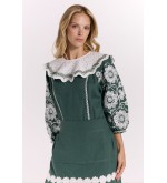 Ethnisches Kleid „Christina“ mit Stickerei von EMBROIDEREDGEM (Smaragd)