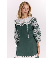 Ethnisches Kleid „Christina“ mit Stickerei von EMBROIDEREDGEM (Smaragd)