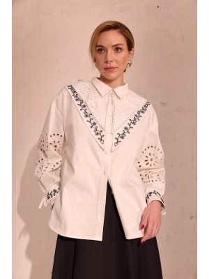 Bluse Olena von EMBROIDEREDGEM (Weiß)