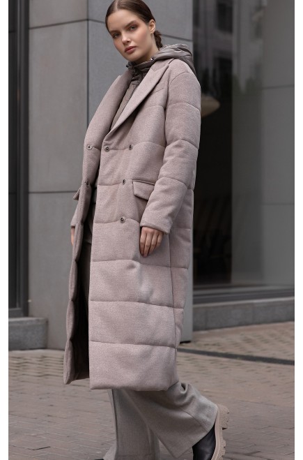 Frizman Padded Coat in Wool Fabric with Comfortemp® Faux-Down