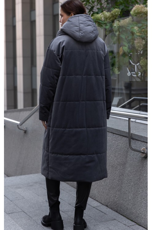 Frizman Steppmantel aus Cord mit Winterstop® Membran und Downfeel Comfortemp® Füllung (Grau Hai)