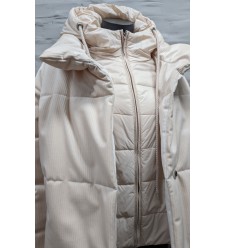 Frizman Padded Coat in Corduroy Fabric with Winterstop® Membrane and Downfeel Comfortemp® Faux-Down (Cream Pink)