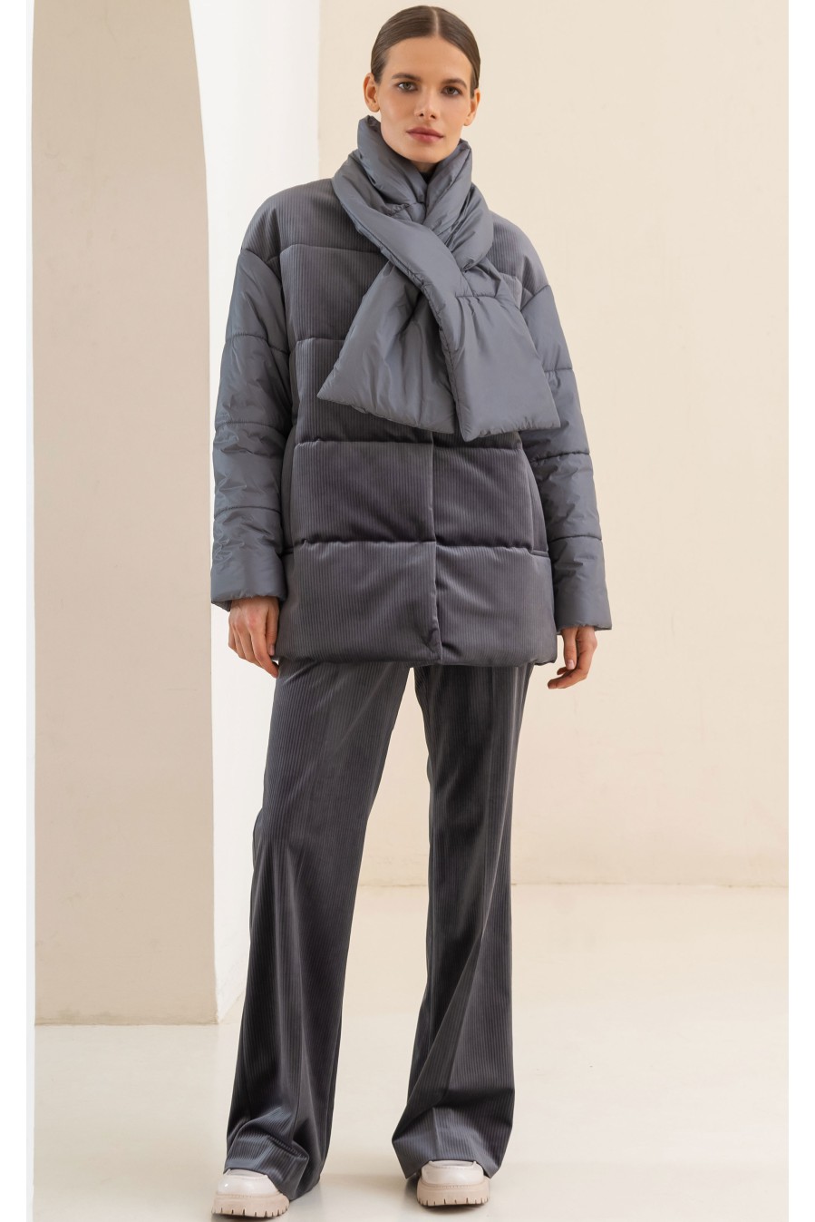 Frizman Padded Jacket with Winterstop® Membrane and Comfortemp® Faux-Down (Grey Shark)