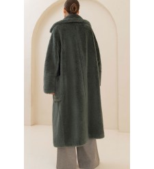 Frizman Faux Fur Coat made of Camel Wool (Green forest)