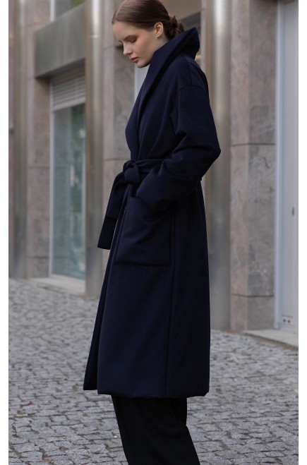 Frizman Faux-Down Comfortemp® Wool Fabric Padded Coat (Dark Blue)