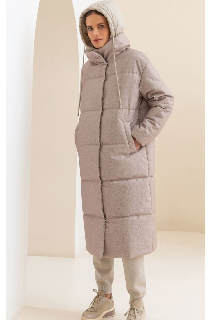 Frizman Padded Coat with Winterstop® Membrane and Comfortemp® Faux-Down (Beige Herringbone)