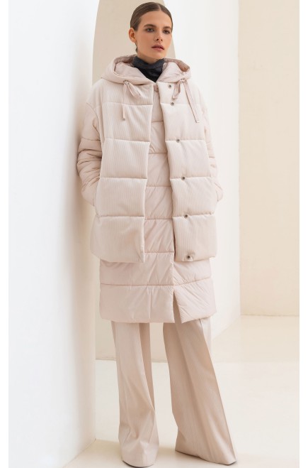 Frizman Padded Jacket with Winterstop® Membrane and Comfortemp® Faux-Down (Cream Pink)