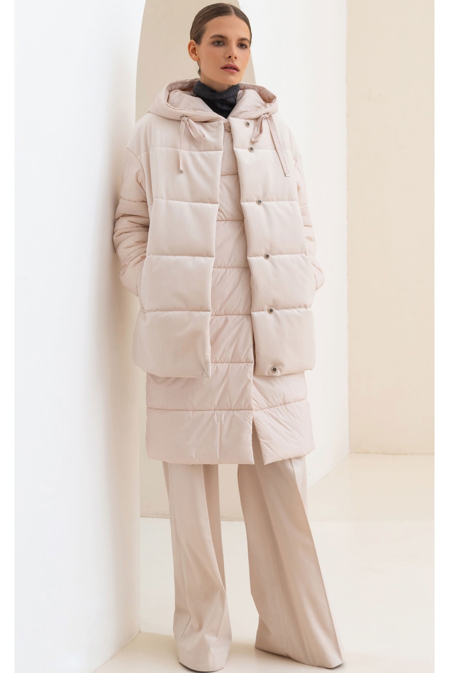 Frizman Padded Jacket with Winterstop® Membrane and Comfortemp® Faux-Down (Cream Pink)