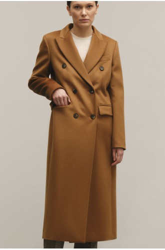 Brown Wool-Cashmere Coat