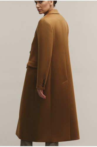 Brown Wool-Cashmere Coat