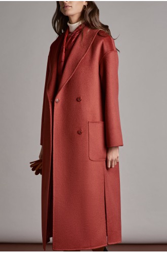 Red Wool-Cashmere Coat