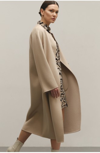Beige Wool-Cashmere Coat