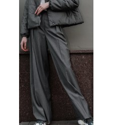 Wollhose grau gestreift