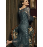 Blue Hand-Knitted Dress