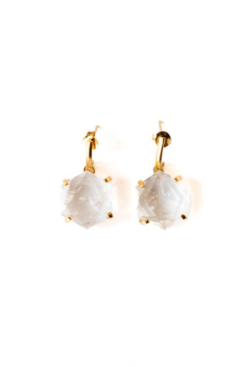 Ohrringe mit Sechseckigem Kristall von Katára Jewellery