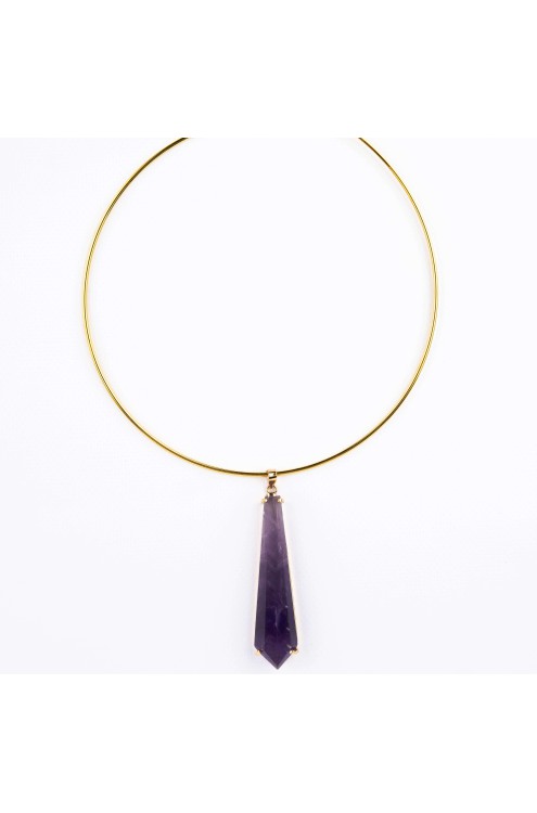 Anhänger mit Facettiertem Dunklem Amethyst von Katára Jewellery (1)