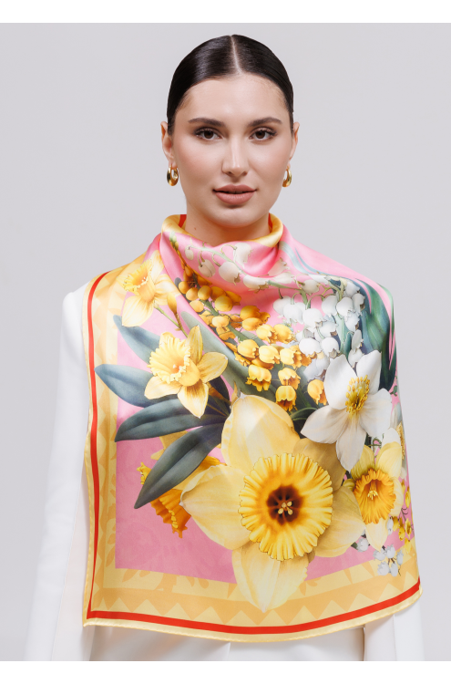 Seidentuch Ukrainische Aprilblumen von Khustyna
