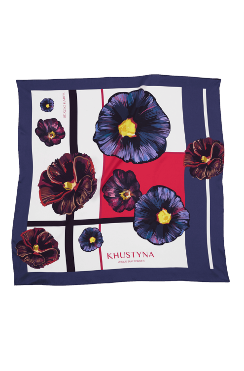 Seidentuch Ukrainische Blumen von Khustyna (L)