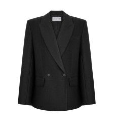 Brussel Scwarz Leinen Blazer von L'eskizzo