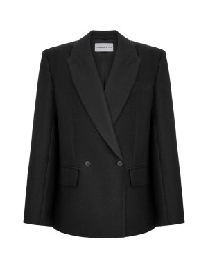 Brussel Scwarz Leinen Blazer von L'eskizzo