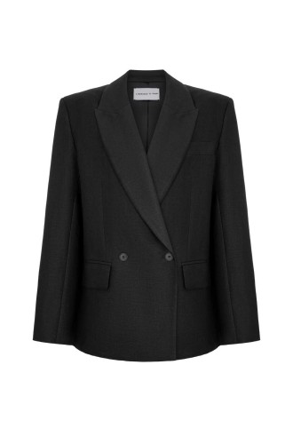 Brussel Scwarz Leinen Blazer von L'eskizzo