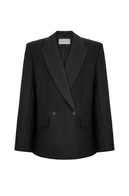 Brussel Scwarz Leinen Blazer von L'eskizzo