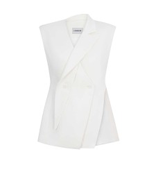 Weste Seattle White Linen von L'eskizzo