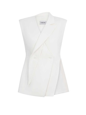 Weste Seattle White Linen von L'eskizzo